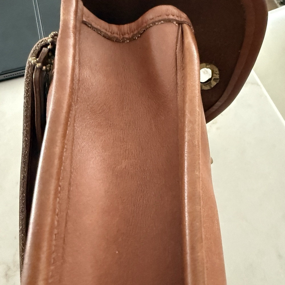 COACH Small Sidepack British Tan Shoulder Crossbody Bag #9978 Vintage 90's - Picture 8 of 12